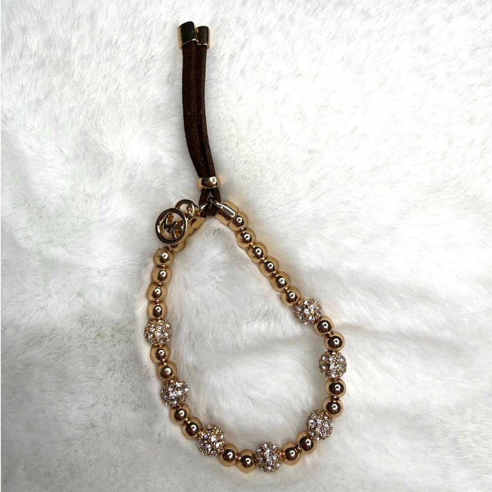 Michael Kors Gold-Tone Beaded Stretch Bracelet - Picture 2 of 2